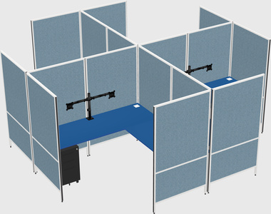 Modern modular quad l-shaped panel system