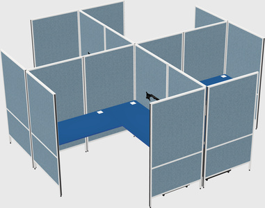 Modern modular quad l-shaped panel system