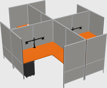 Modern modular quad l-shaped panel system