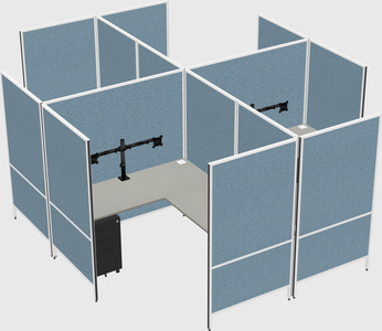 Modern modular quad l-shaped panel system
