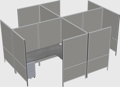Modern modular quad l-shaped panel system