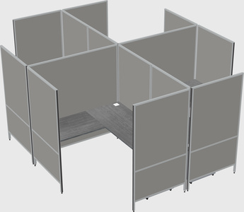 Modern modular quad l-shaped panel system