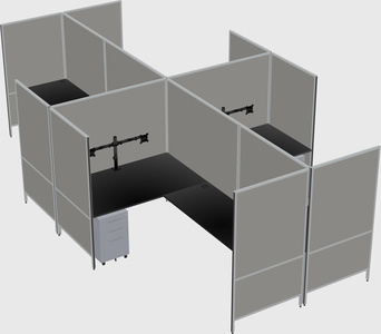 Modern modular quad l-shaped panel system