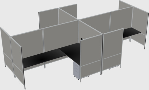 Modern modular quad l-shaped panel system