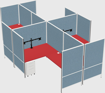 Modern modular quad l-shaped panel system