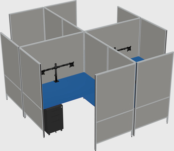 Modern modular quad l-shaped panel system