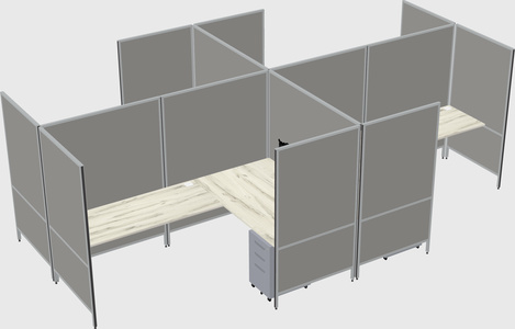 Modern modular quad l-shaped panel system