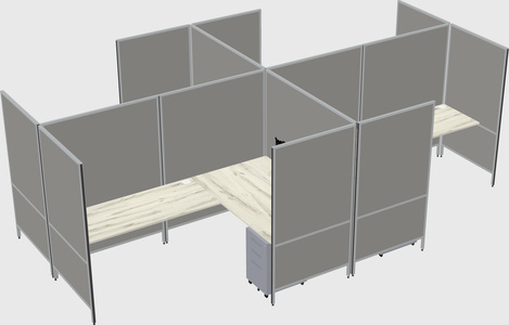 Modern modular quad l-shaped panel system