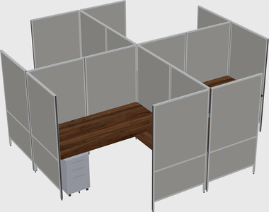 Modern modular quad l-shaped panel system