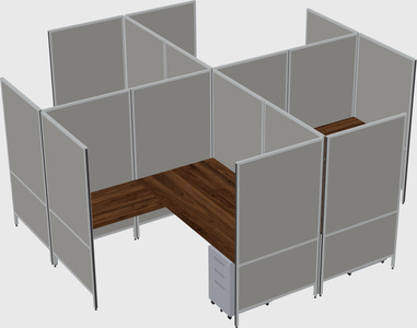 Modern modular quad l-shaped panel system