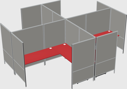 Modern modular quad l-shaped panel system