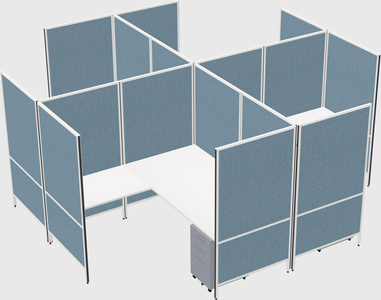 Modern modular quad l-shaped panel system