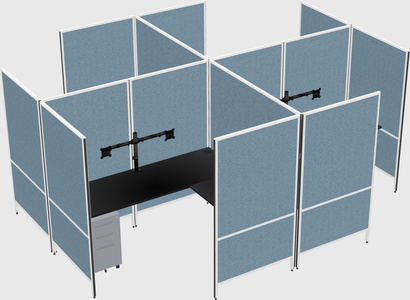 Modern modular quad l-shaped panel system