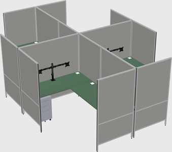 Modern modular quad l-shaped panel system