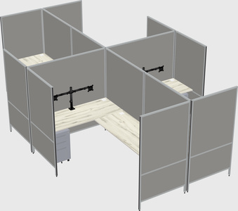 Modern modular quad l-shaped panel system