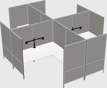 Modern modular quad l-shaped panel system