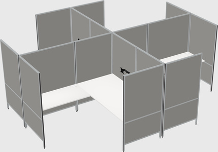 Modern modular quad l-shaped panel system