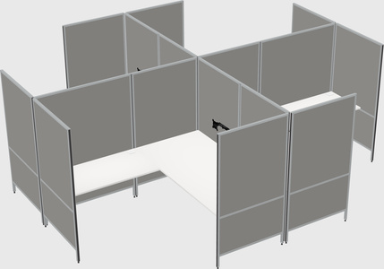 Modern modular quad l-shaped panel system