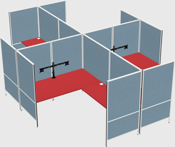 Modern modular quad l-shaped panel system