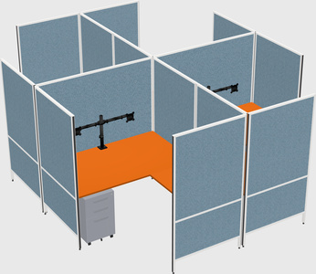 Modern modular quad l-shaped panel system