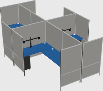 Modern modular quad l-shaped panel system