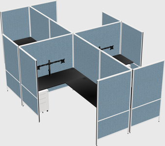 Modern modular quad l-shaped panel system