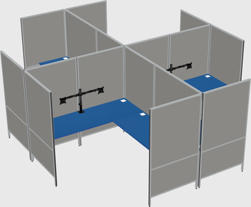 Modern modular quad l-shaped panel system