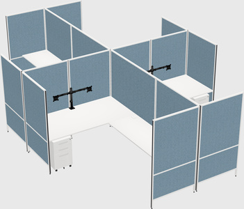 Modern modular quad l-shaped panel system