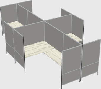 Modern modular quad l-shaped panel system