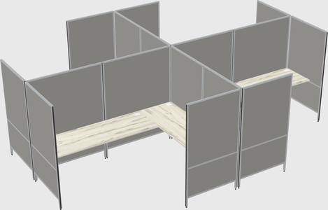 Modern modular quad l-shaped panel system
