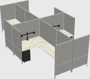 Modern modular quad l-shaped panel system