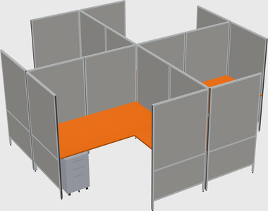 Modern modular quad l-shaped panel system