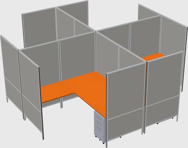 Modern modular quad l-shaped panel system