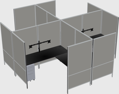Modern modular quad l-shaped panel system