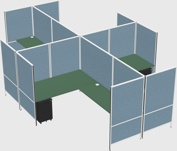 Modern modular quad l-shaped panel system