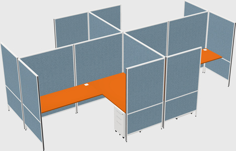 Modern modular quad l-shaped panel system