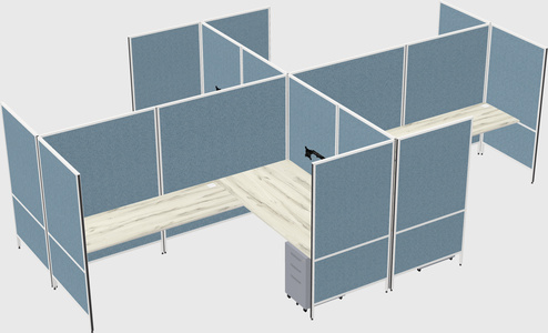 Modern modular quad l-shaped panel system