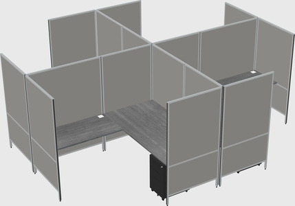 Modern modular quad l-shaped panel system