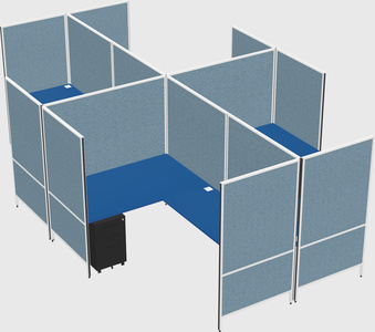 Modern modular quad l-shaped panel system