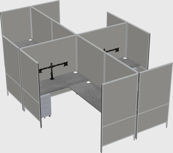 Modern modular quad l-shaped panel system