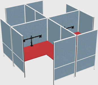 Modern modular quad l-shaped panel system