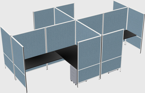 Modern modular quad l-shaped panel system