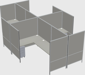 Modern modular quad l-shaped panel system