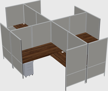 Modern modular quad l-shaped panel system