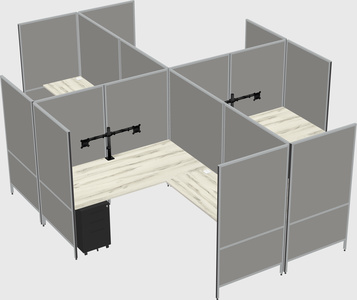 Modern modular quad l-shaped panel system