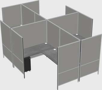 Modern modular quad l-shaped panel system