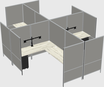 Modern modular quad l-shaped panel system