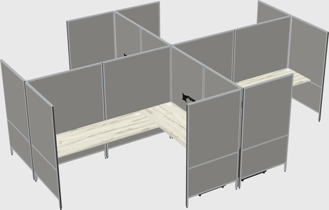 Modern modular quad l-shaped panel system