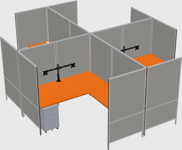 Modern modular quad l-shaped panel system