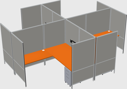 Modern modular quad l-shaped panel system